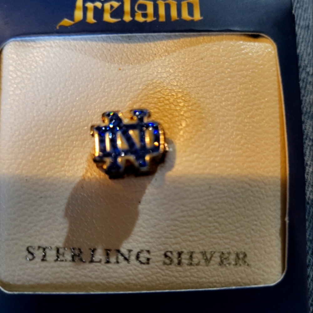NOTRE DAME CHARM for necklace or bracelet.  Sterling silver made in Ireland